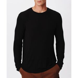 ATM Shirt XXL Mens Black Modal Rib Long Sleeve Crew Neck Stretch Tee $150
